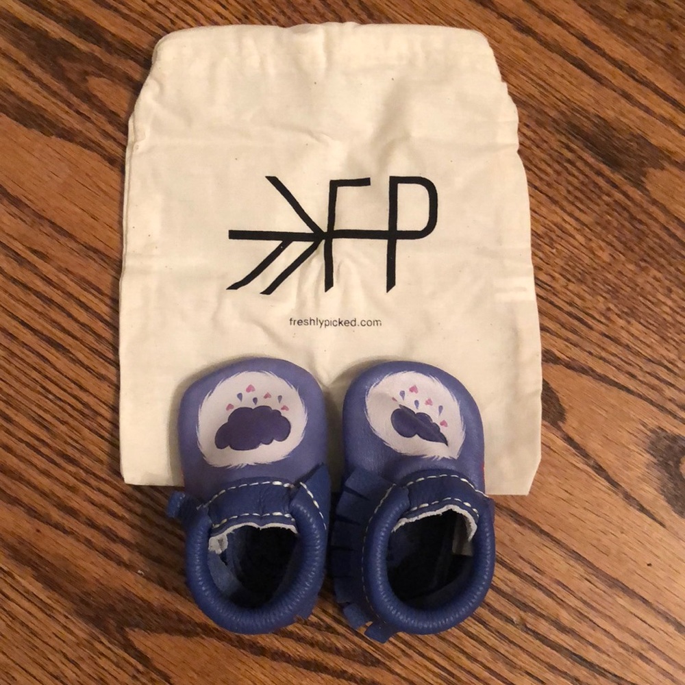 Freshly Picked Care Bear Grumpy Bear Mocs Size 1